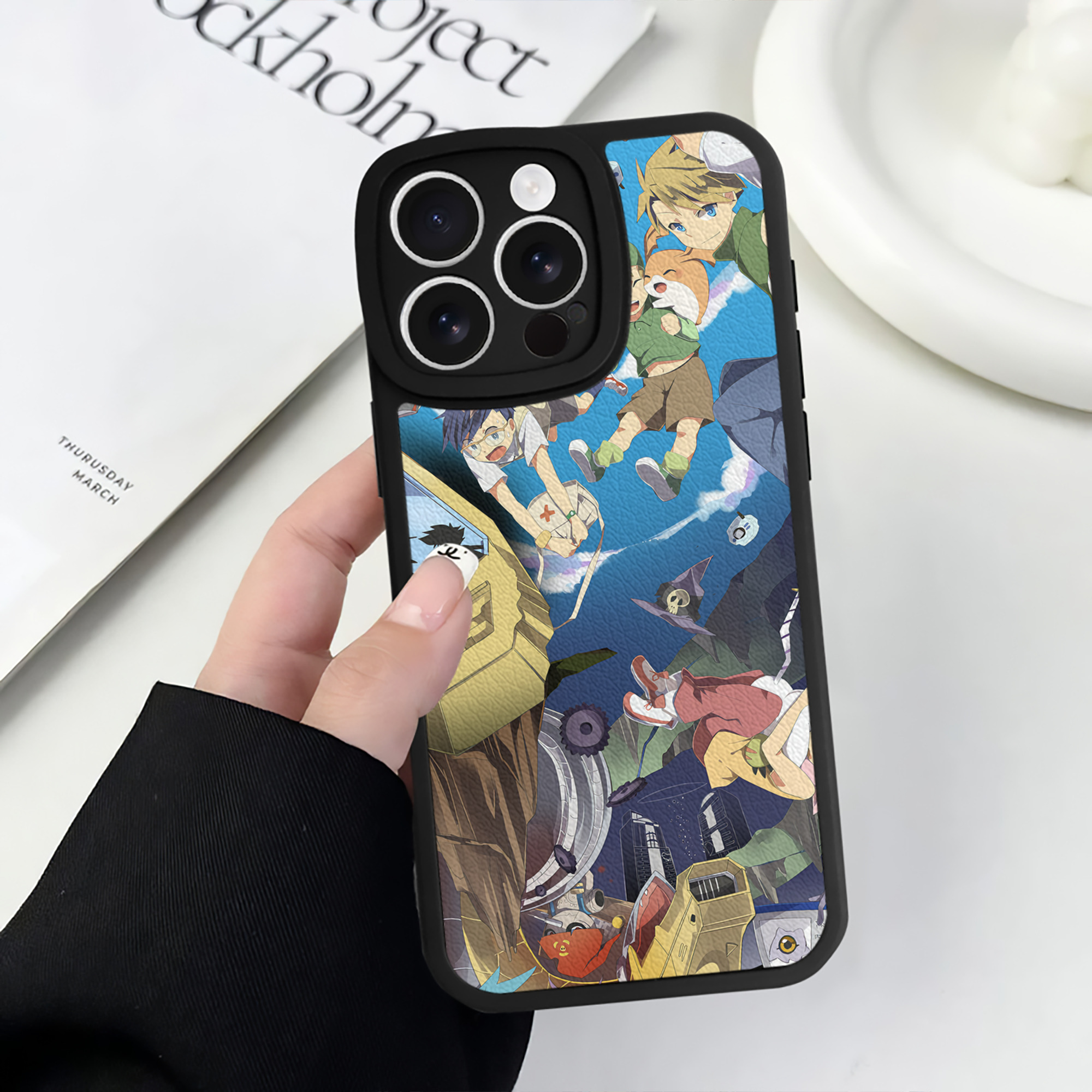 （画像用） Digimon デジタルモンスター/デジモン 【iPhone 16シリーズ対応】シリコンスマホケース（レザー調） 材質：シリコン